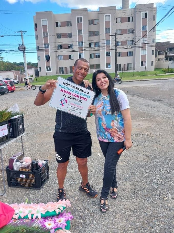 Encontro de Samuel e Juvelino no Instituto do Câncer Sempre Com Você como voluntários